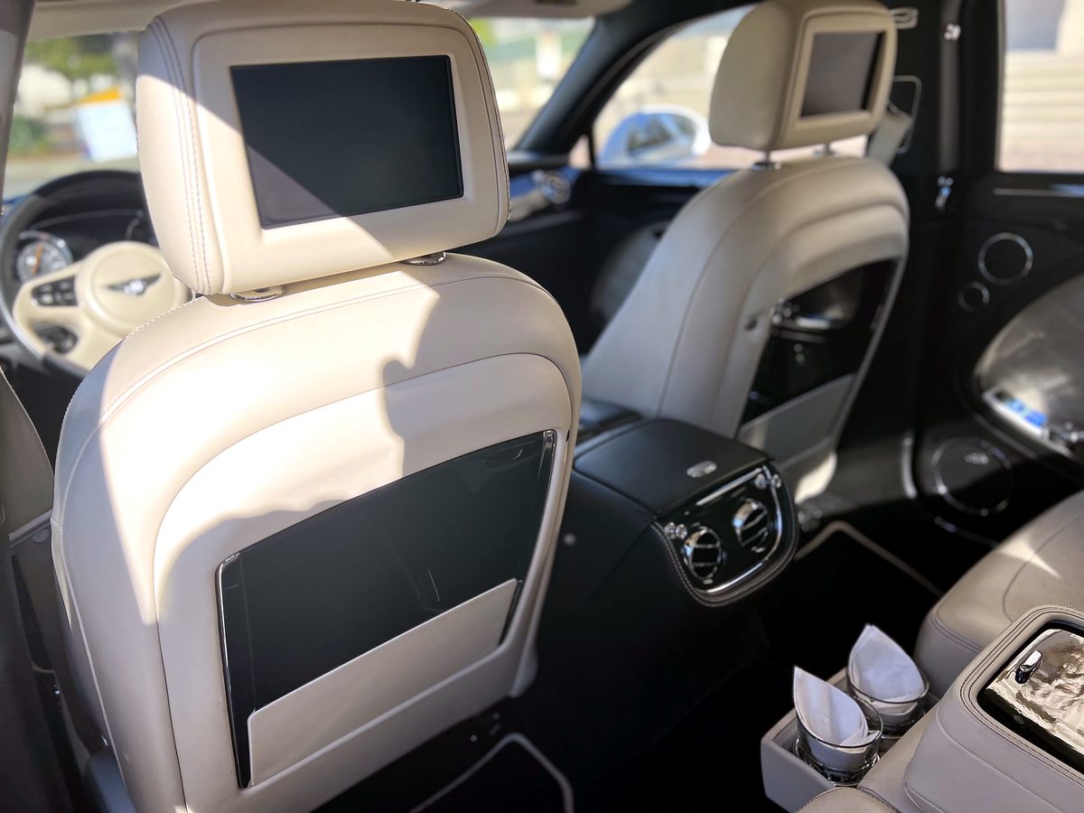 Bentley Mulsanne rear seats with entertainment screens