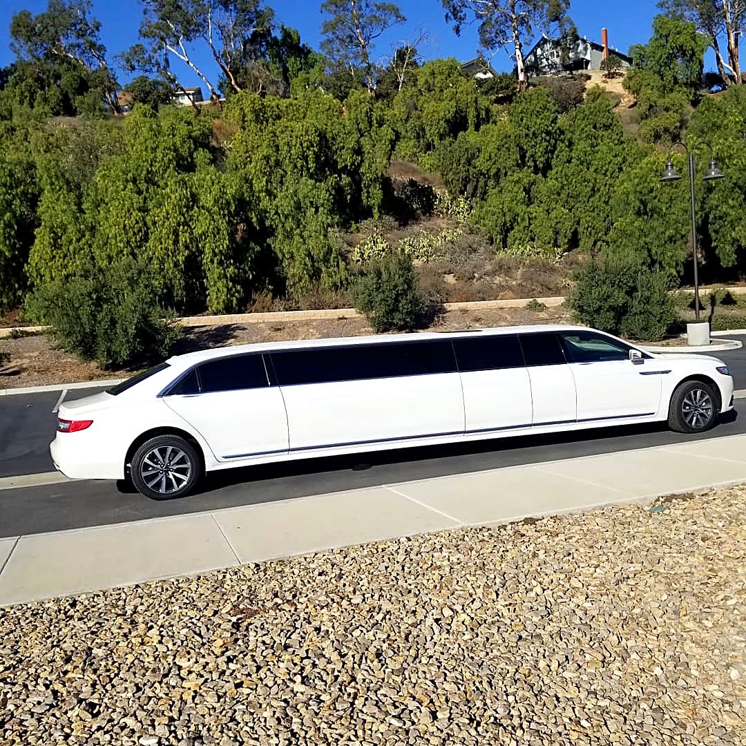 White Lincoln Continental stretch limousine
