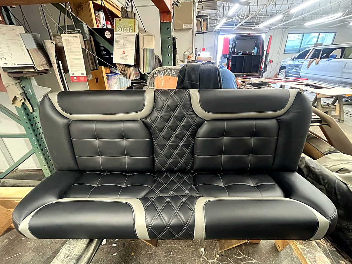 Hand-built diamond-stitched seating for the interior