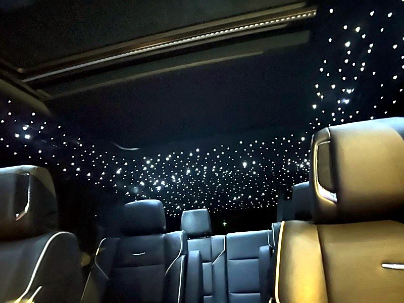 Escalade ESV starlight headliner over leather seats