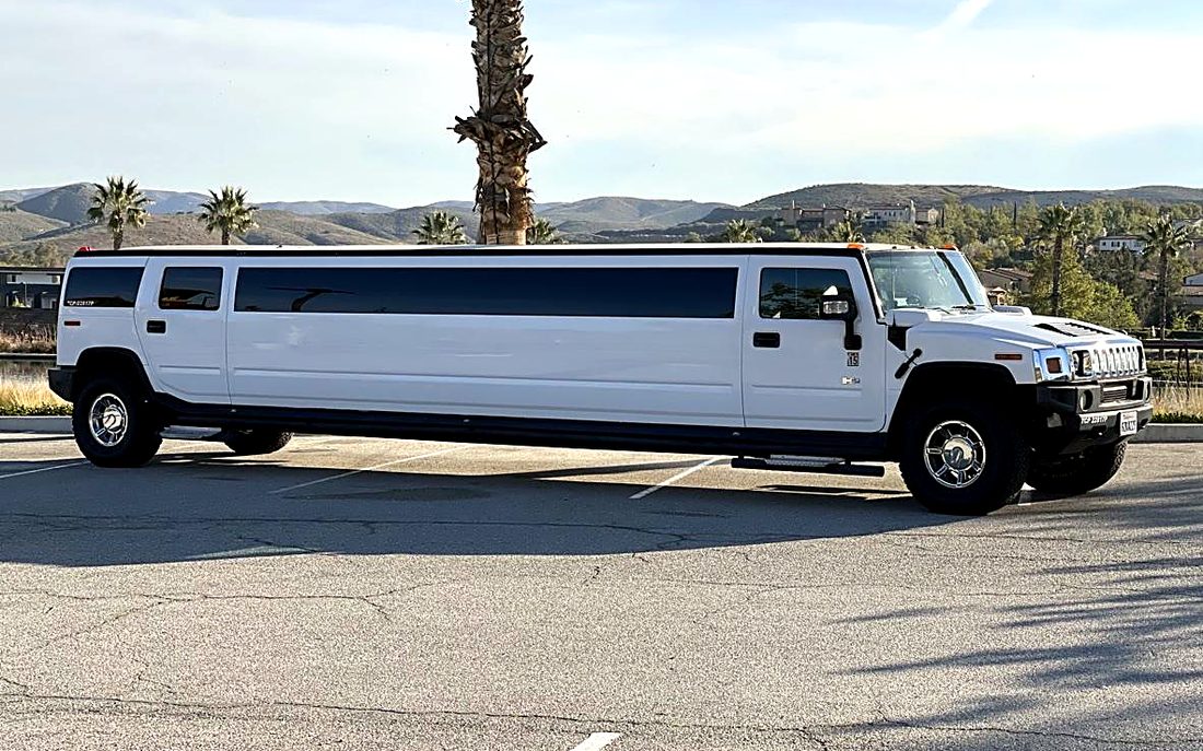White Hummer H2 stretch limousine