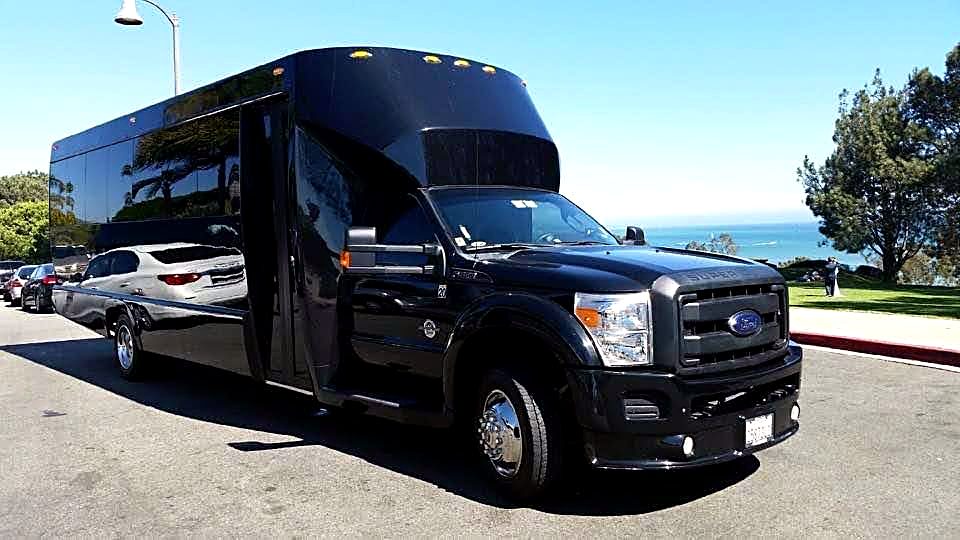 Party bus at an ocean overlook