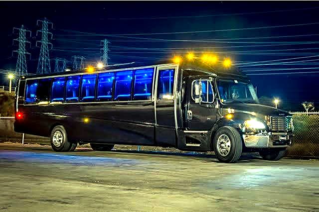 Party bus at night