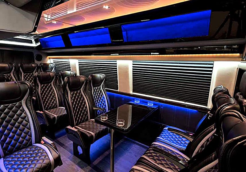 Sprinter party interior with LED lighting
