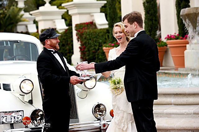 1937 Packard - bride and groom with chauffeur