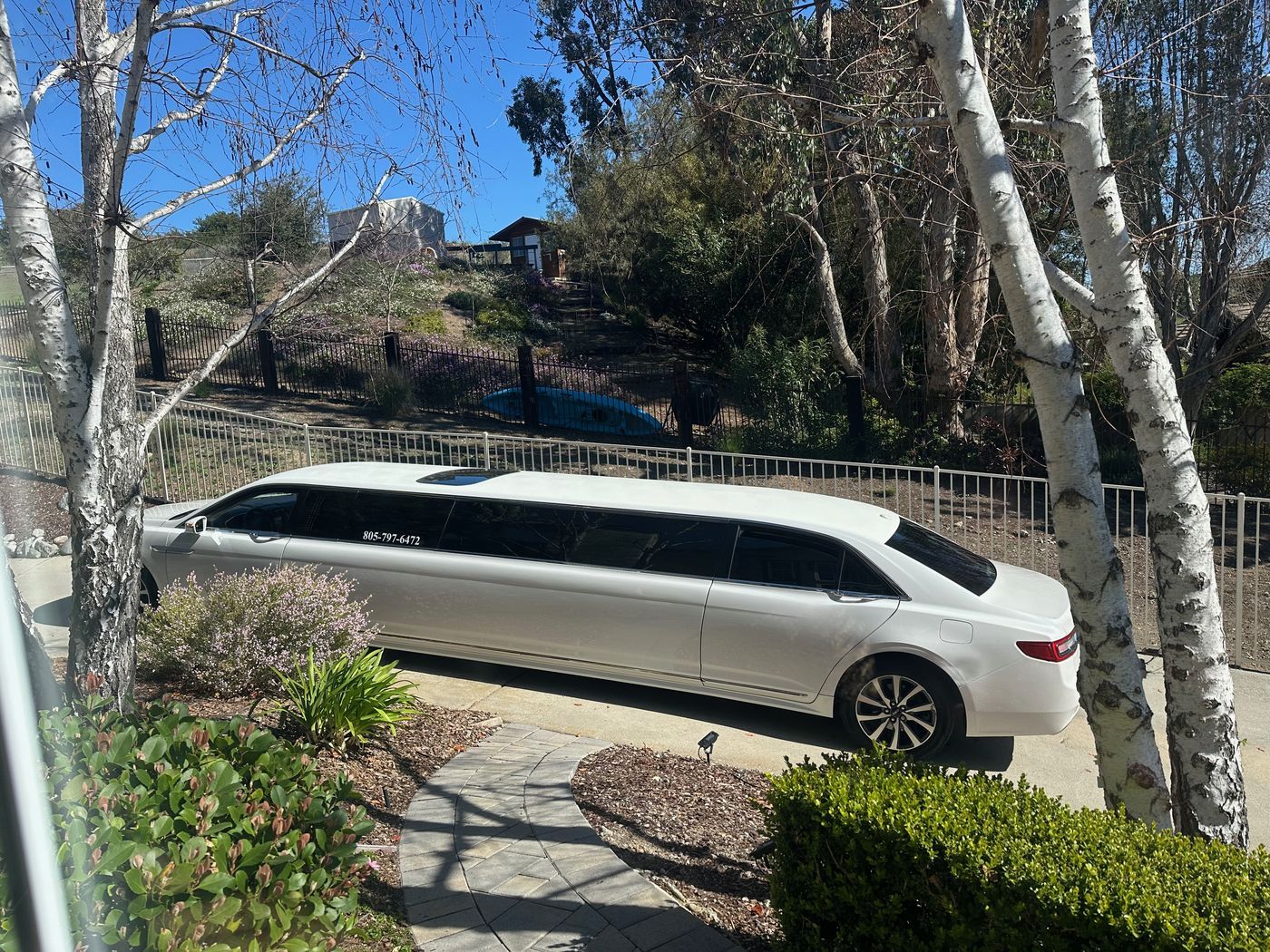 White stretch limousine for a bar mitzvah celebration